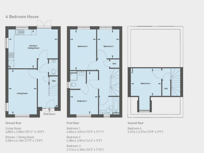 Floor plan, 4 bedroom house - artist's impression subject to change